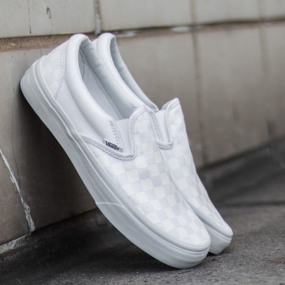white vans with white checkers